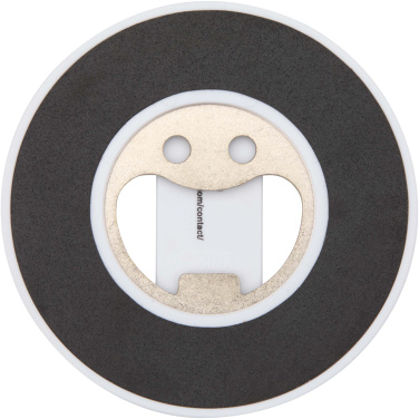 Logo trade promotional merchandise image of: Ain recycled plastic magnetic phone stand with bottle opener