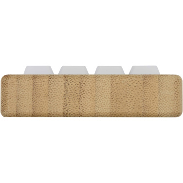 Logo trade business gift photo of: Algol recycled plastic phone stand and fidget toy with bamboo details