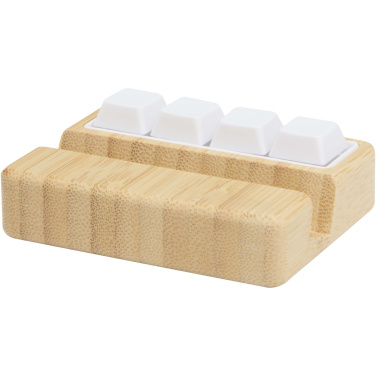 Logotrade corporate gifts photo of: Algol recycled plastic phone stand and fidget toy with bamboo details