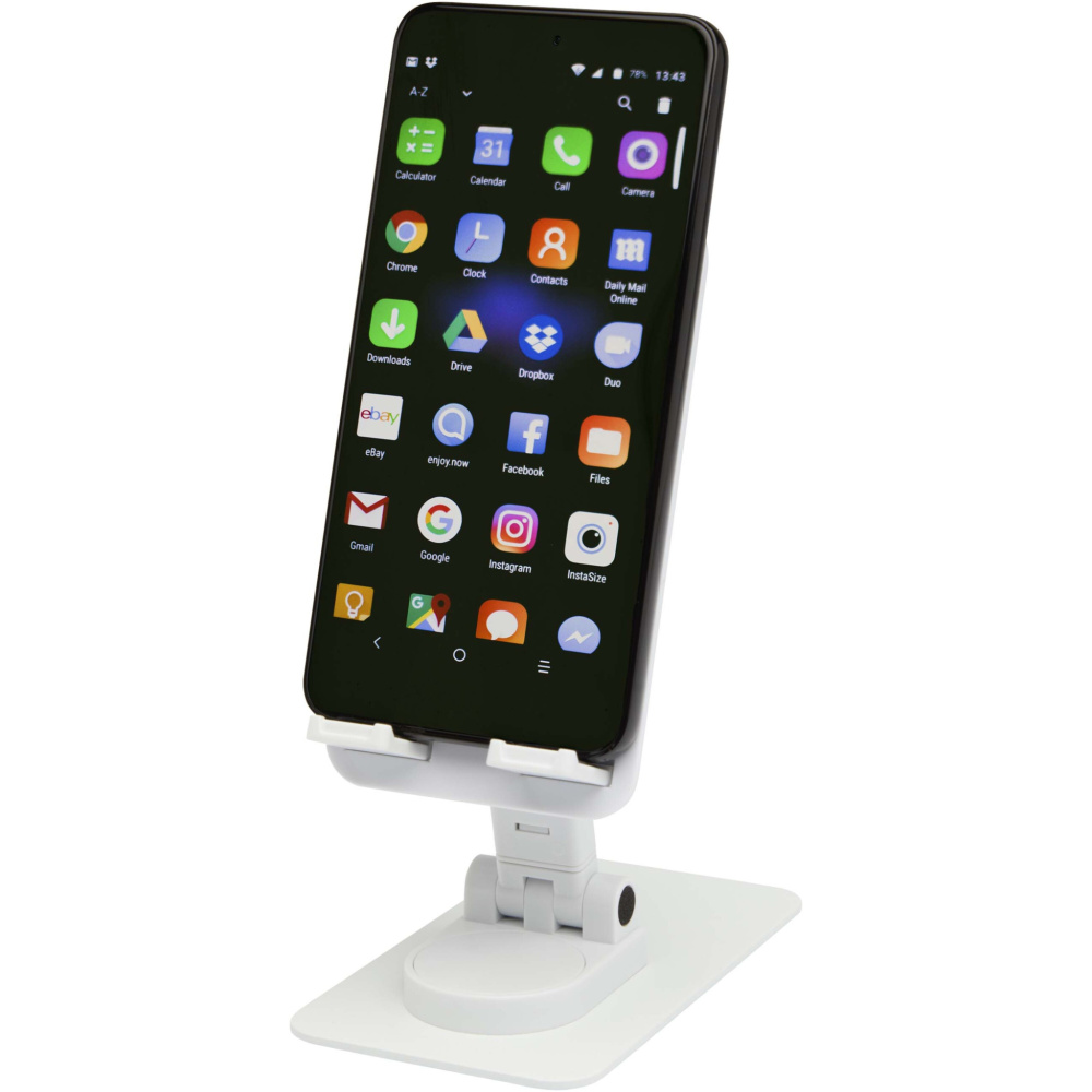 Logotrade corporate gifts photo of: Alhena recycled plastic foldeable phone holder with metal desk stand