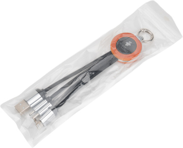Logotrade promotional merchandise photo of: 4-in-1 cable with elighted logo in a wooden casing