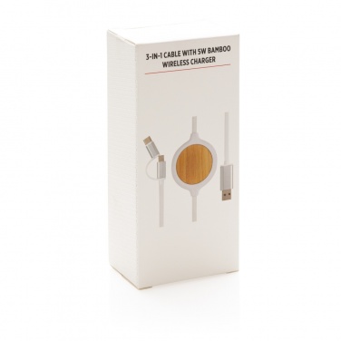 Logo trade ärikingid foto: Kolm-ühes kaabel 5W bambusest juhtmevaba laadijaga