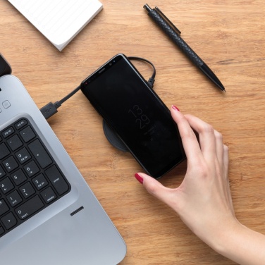 Logotrade meene foto: 5 W juhtmevaba laadimisalus ümmargune