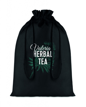 Logotrade firmakingi foto: Suur puuvillane nööriga kott musta värvi