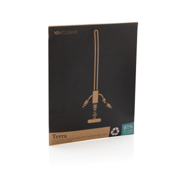 Logotrade reklaamkingi foto: Terra RCS taaskasutatud PET telefoni kaelapael kahe laadimiskaabliga