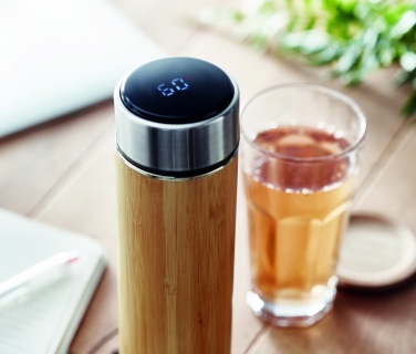 Logotrade liikelahja tuotekuva: Bambu termospullo 480 ml PANAY