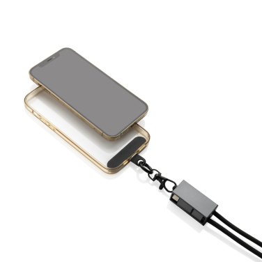 Logotrade mainoslahja ja liikelahja kuva: Terra RCS rPET -puhelinjohto, jossa on kaksoislatauskaapeli