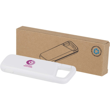 Logo trade mainostuote kuva: Alkes 5 000 mAh:n ja 12 W:n kierrätysmuovista valmistettu vedenkestävä varavirtalähde jousihaalla